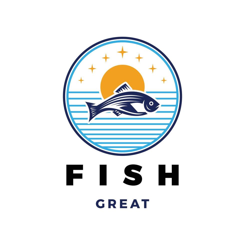 fisk ikon logotyp design mall vektor