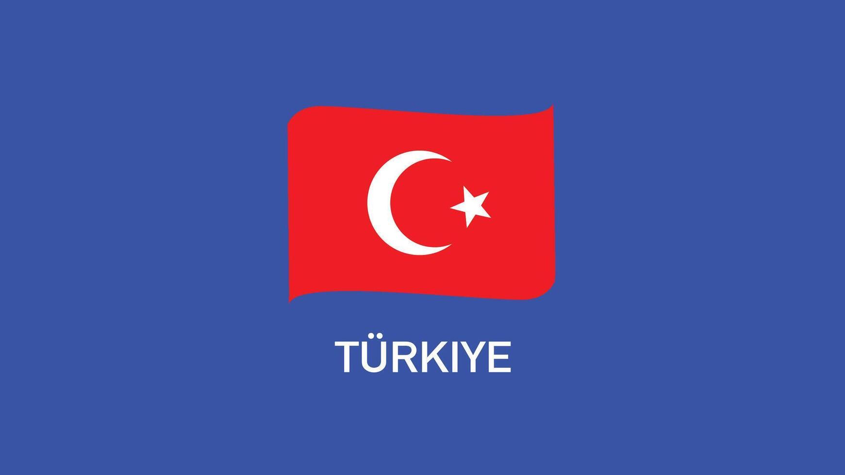 turkiye Flagge Band Teams europäisch Nationen 2024 abstrakt Länder europäisch Deutschland Fußball Symbol Logo Design Illustration vektor