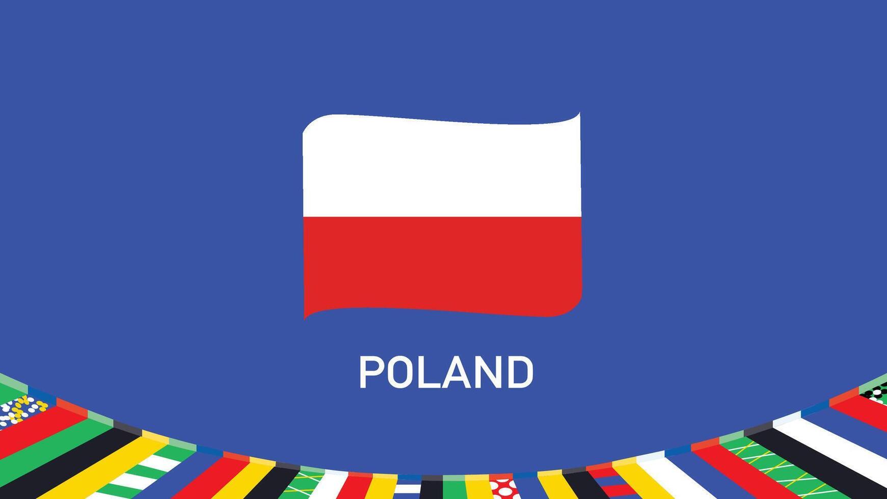 polen emblem lag europeisk nationer 2024 symbol abstrakt länder europeisk Tyskland fotboll logotyp design illustration vektor