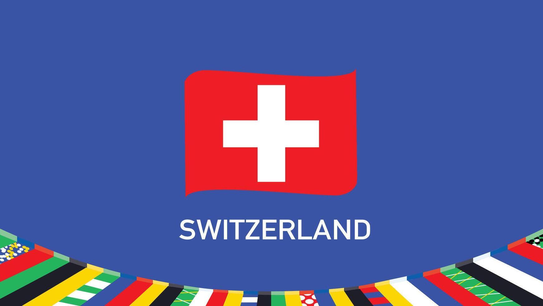 Schweiz Emblem Teams europäisch Nationen 2024 Symbol abstrakt Länder europäisch Deutschland Fußball Logo Design Illustration vektor