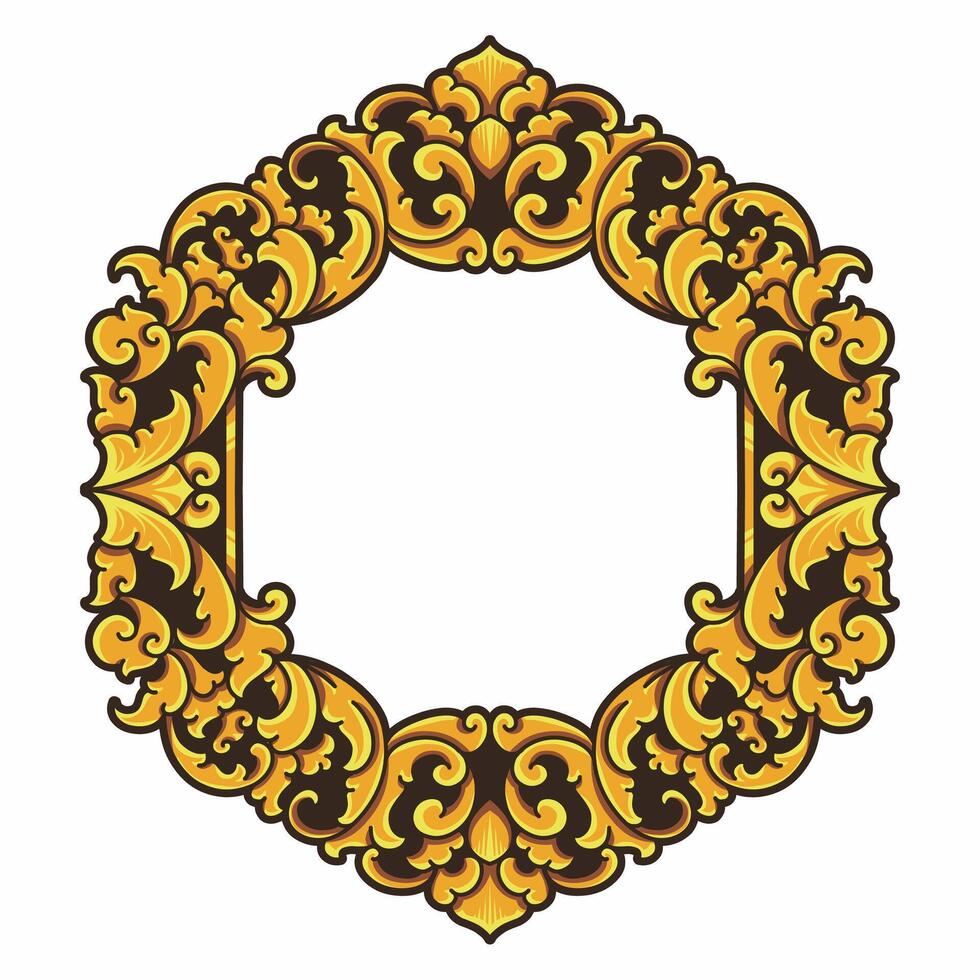 isoliert Grenzen oder Frames Ornament. Zier Elemente zum Ihre Entwürfe. schwarz und Gold Farben. Blumen- Carving Dekoration zum Postkarten oder Einladungen zum Sozial Medien. vektor