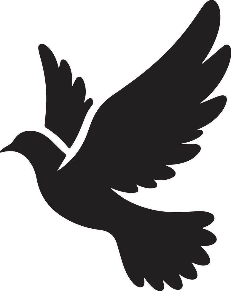 fliegend Taube Silhouette Taube schwarz Symbol auf Weiß Hintergrund vektor