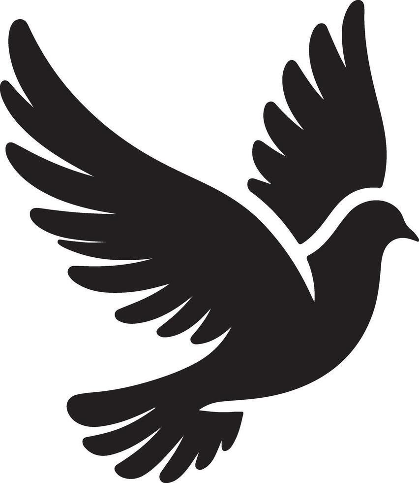 fliegend Taube Silhouette Taube schwarz Symbol auf Weiß Hintergrund vektor
