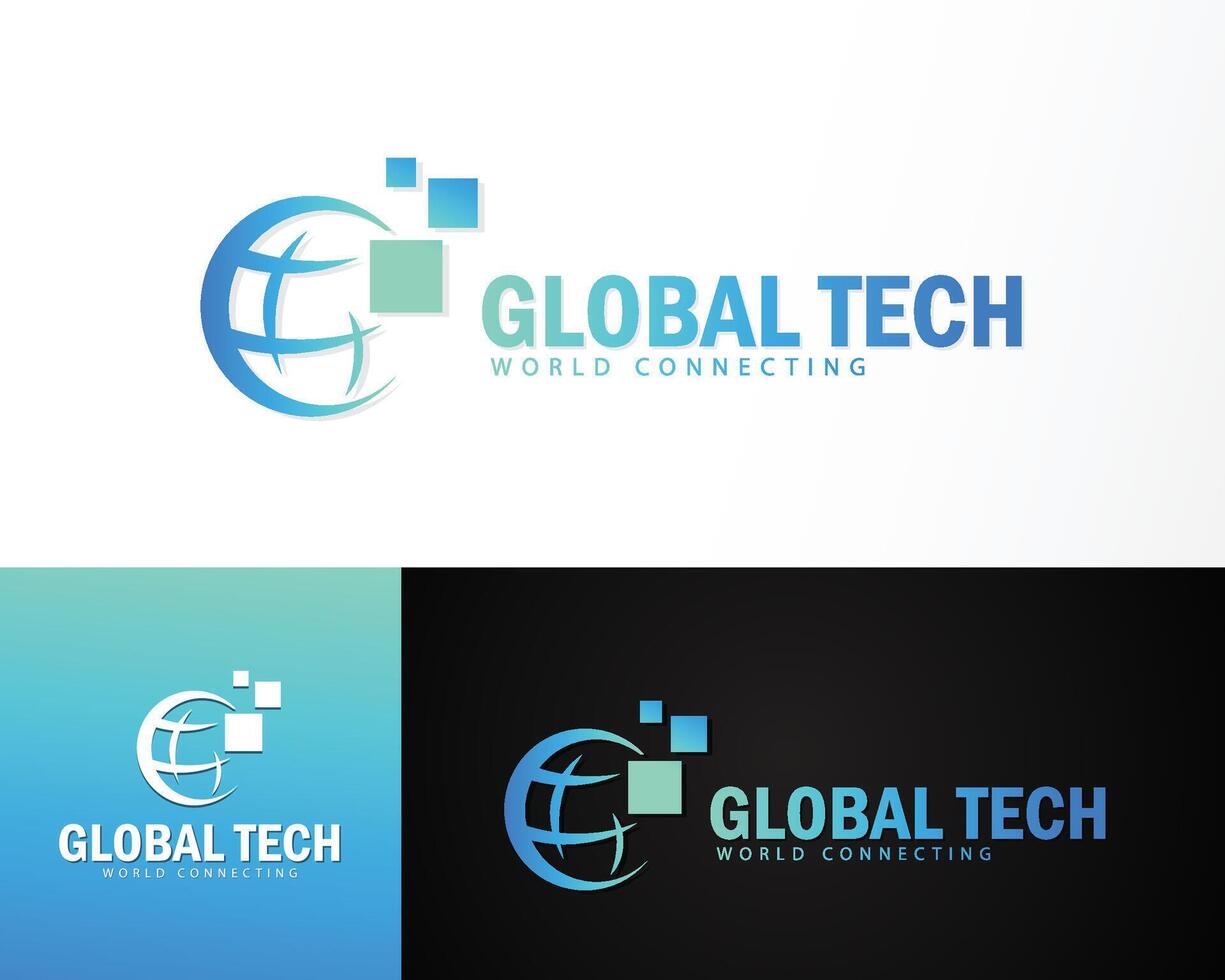 global Technologie Logo Design Vorlage mit modern Stil Konzept Prämie vektor