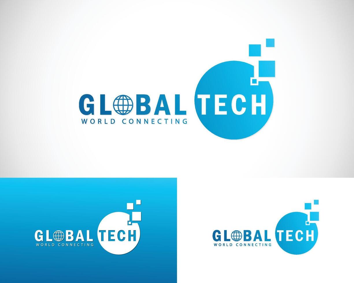 global Technologie Logo Design Vorlage mit modern Stil Konzept Prämie vektor