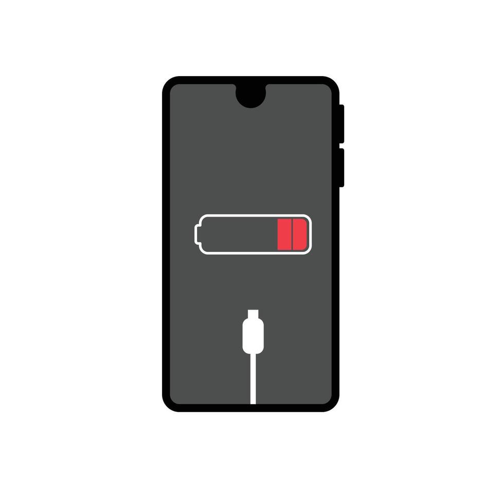 ein Illustration von das Silhouette von ein schwarz Smartphone mit ein Bild von das Laden Prozentsatz auf das Bildschirm. vektor