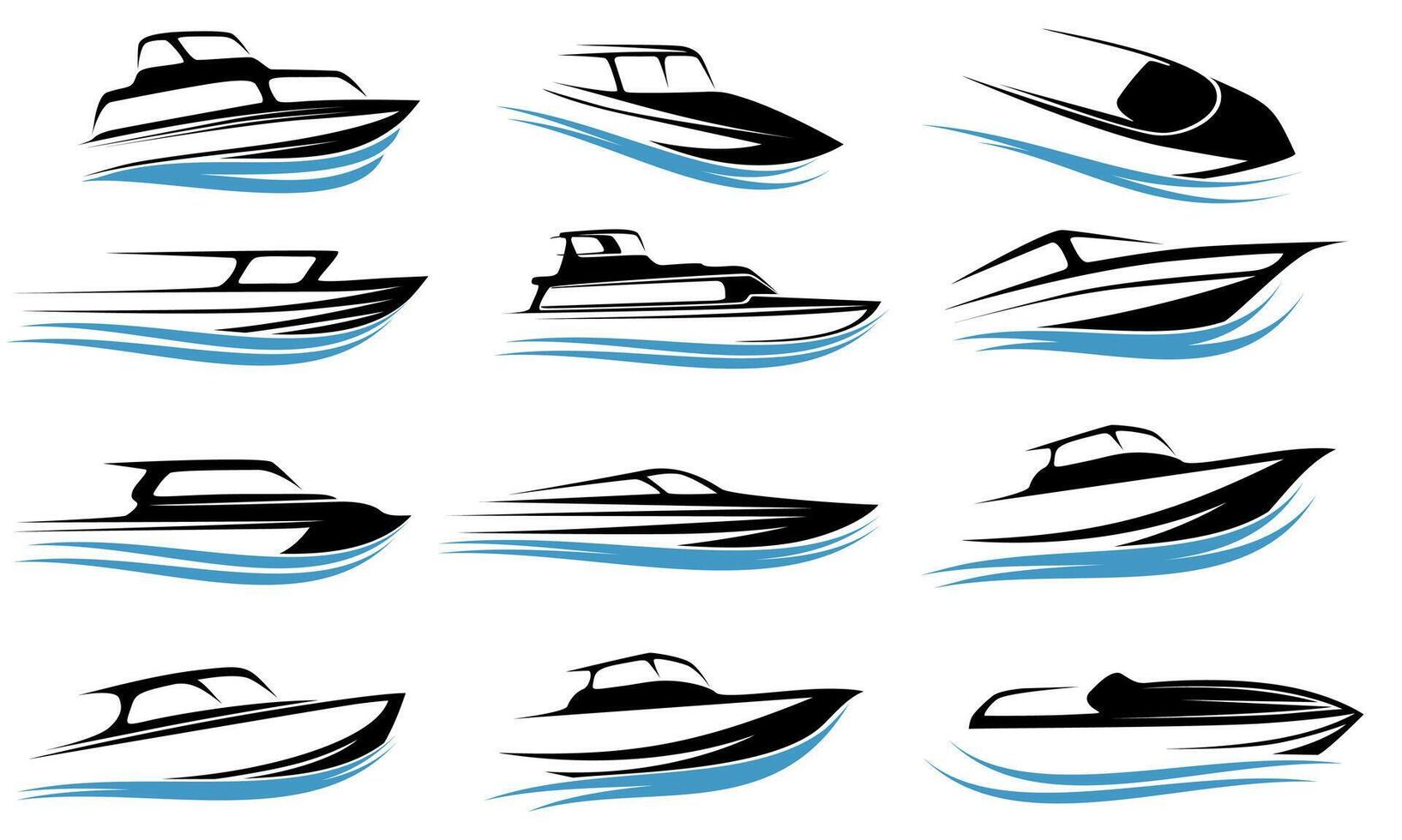 einstellen Geschwindigkeit Boot Logo Symbol Design Illustration vektor