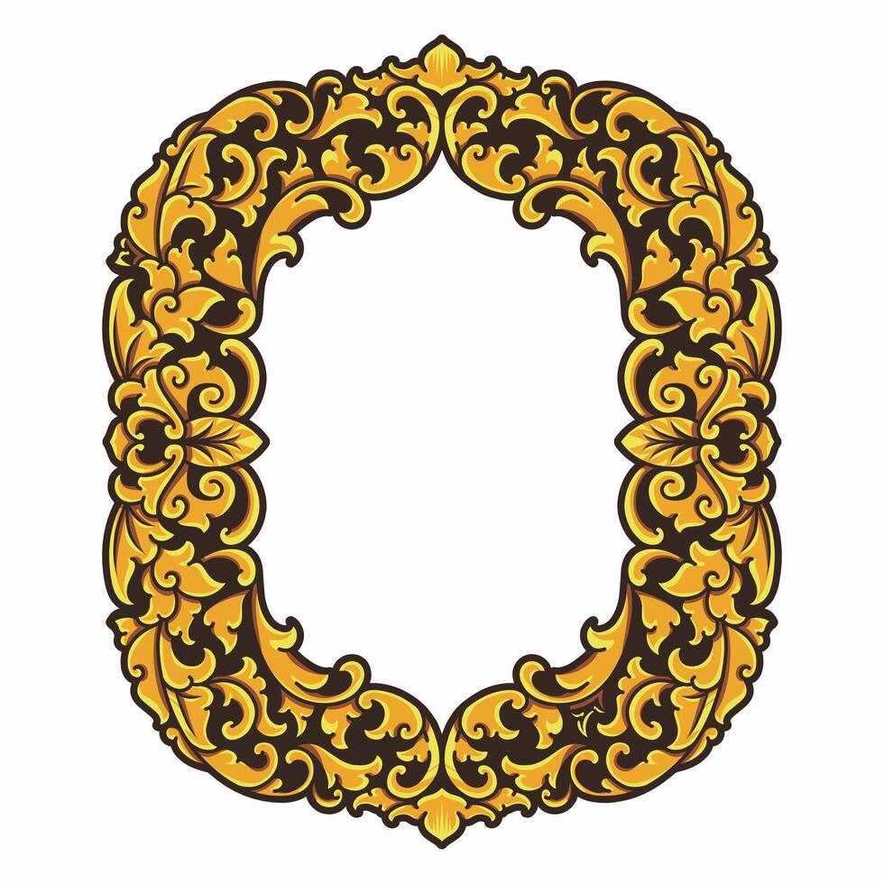 isoliert Grenzen oder Frames Ornament. Zier Elemente zum Ihre Entwürfe. schwarz und Gold Farben. Blumen- Carving Dekoration zum Postkarten oder Einladungen zum Sozial Medien. vektor