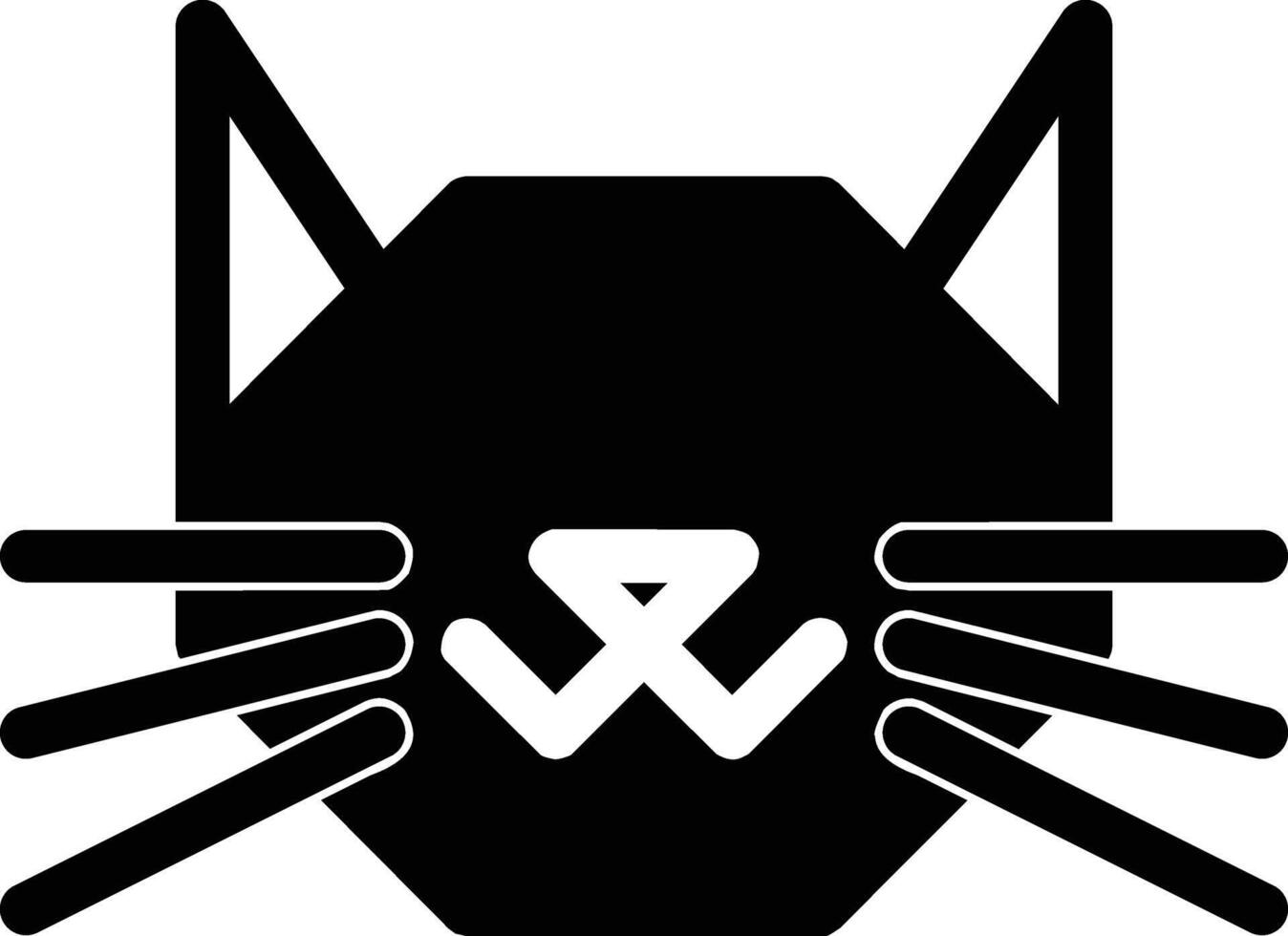 einfach Design von Katze Kopf Symbol Zeichen vektor