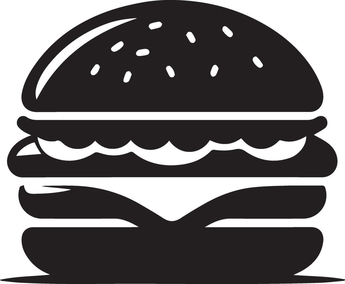 Burger Silhouette Illustration auf Weiß Hintergrund. Burger Logo vektor