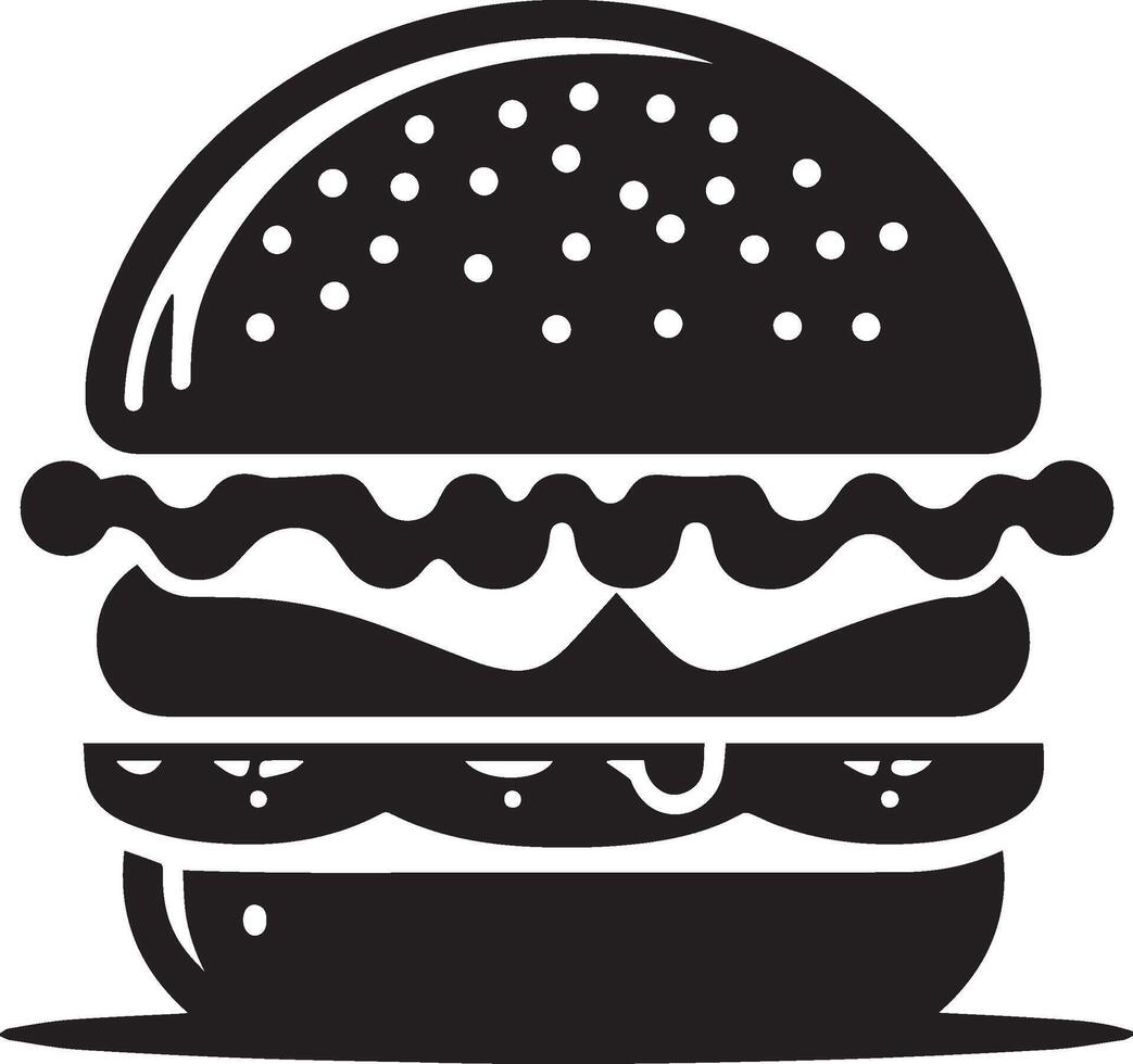 Burger Silhouette Illustration auf Weiß Hintergrund. Burger Logo vektor