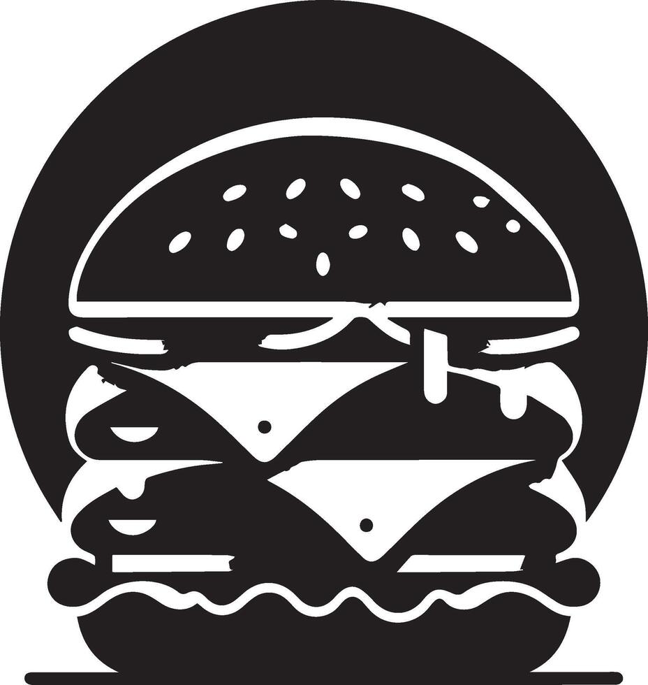 Burger Silhouette Illustration auf Weiß Hintergrund. Burger Logo vektor
