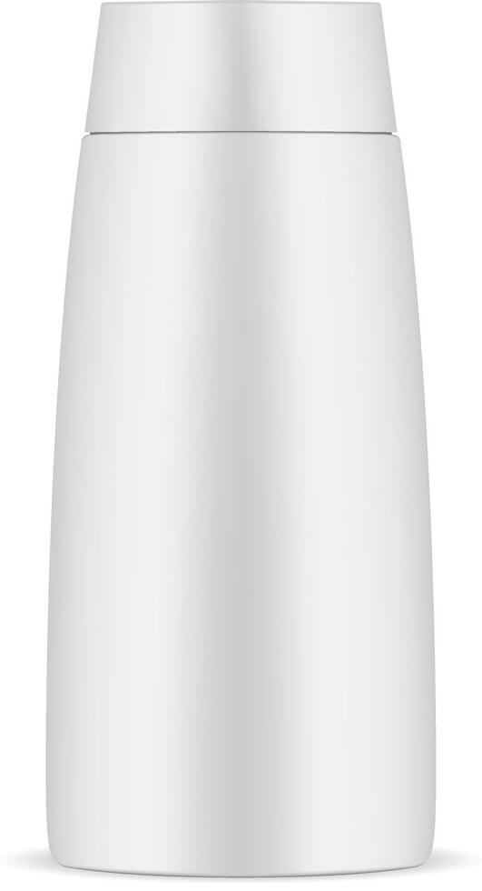 enkel vit kosmetisk flaska attrapp design. kosmetika förpackning behållare isolerat på vit bakgrund. skönhet burk 3d illustration. vektor