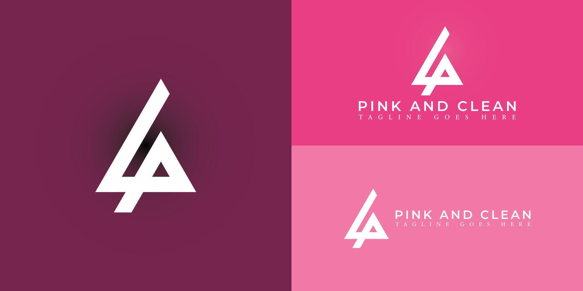 abstrakt Initiale Dreieck Brief lp oder pl Logo im Weiß Farbe isoliert auf mehrere Rosa Hintergrund Farben. das Logo ist geeignet zum Schönheit und Mode Marke Logo Design Inspiration Vorlagen. vektor