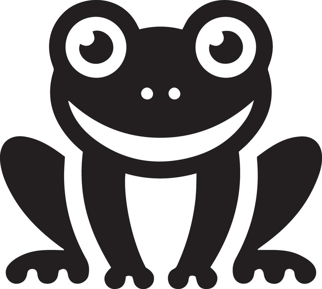 süß Frosch Sitzung Silhouette Illustration. vektor