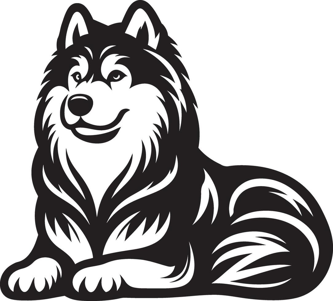 sibirisch heiser Hund Silhouette Illustration. Beliebt Familie Hund. vektor