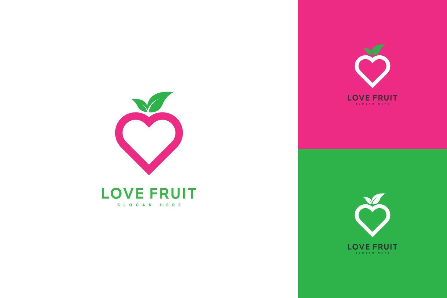kärlek frukt logotyp ikon vektor
