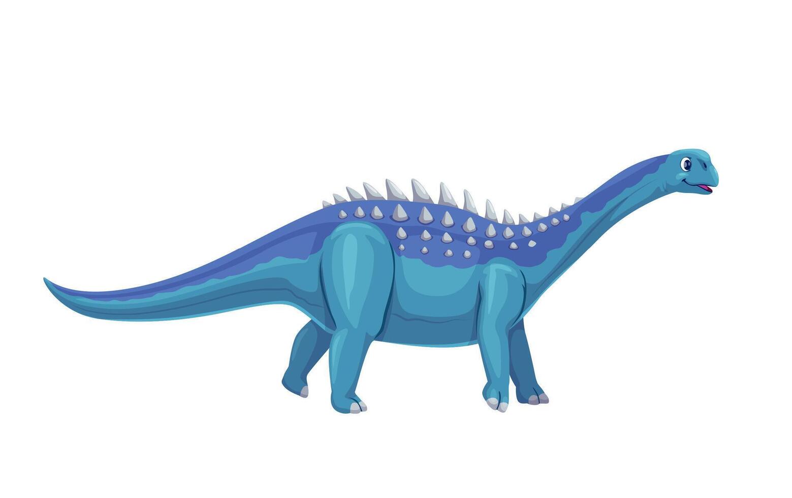 tecknad serie dinosaurie ampelosaurus eller dino karaktär vektor