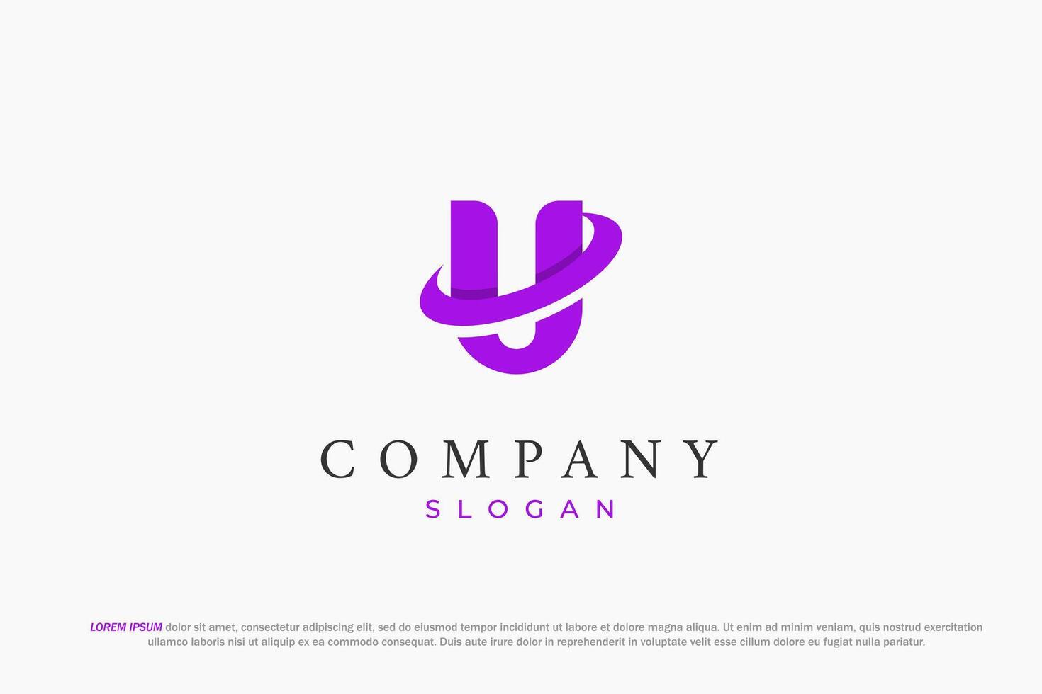 logotyp brev u planet ringa Plats företag vektor