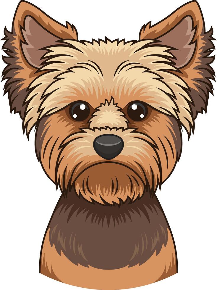 yorkie hund ansikte illustration vektor