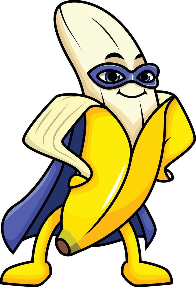 Banane Superheld Charakter Illustration vektor