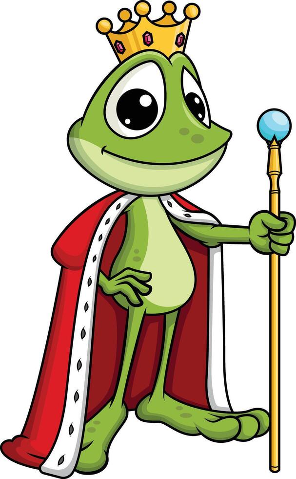 Frosch König tragen Krone Illustration vektor