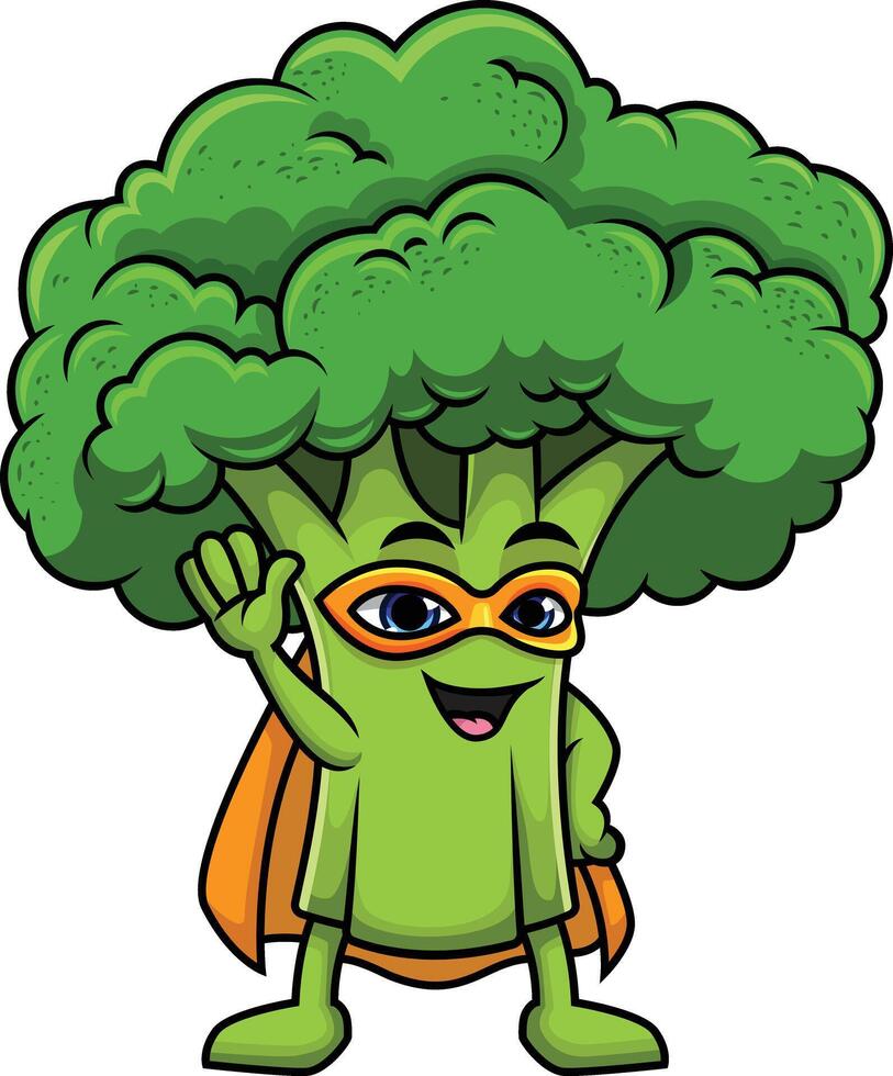 broccoli superhjälte karaktär illustration vektor