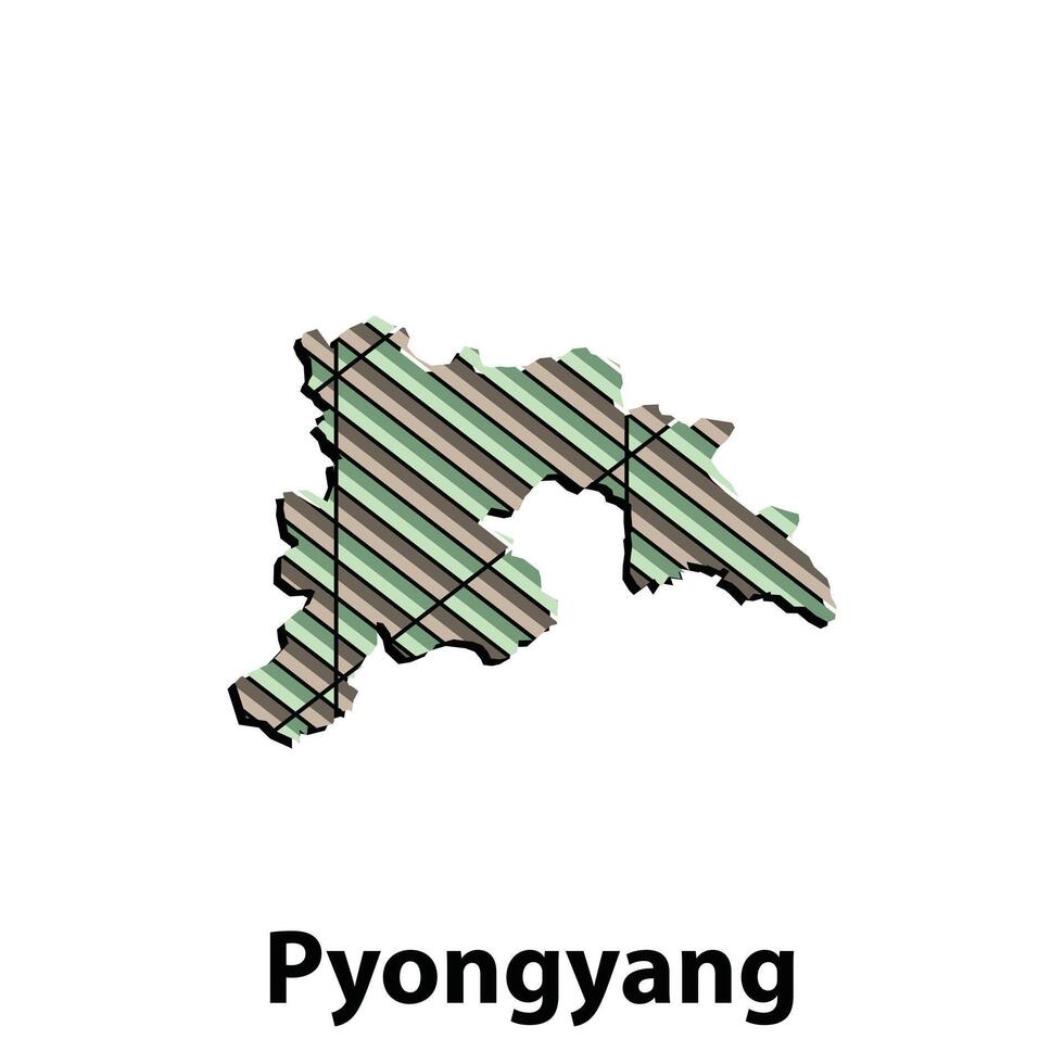 Karta stad av pyongyang färgrik geometrisk modern översikt, hög detaljerad illustration design mall, lämplig för din företag vektor