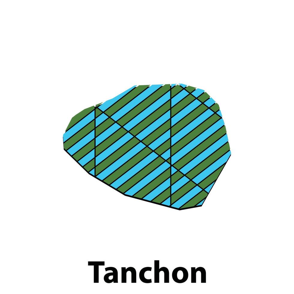 tanchon Karta. Karta av norr korea Land färgrik design, illustration design mall på vit bakgrund vektor