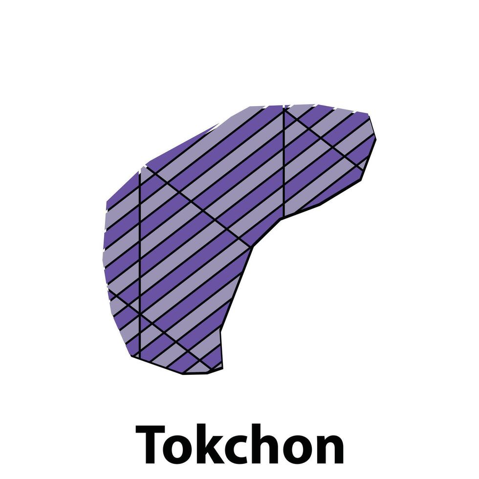 Karte Stadt von tokchon bunt geometrisch modern Umriss, hoch detailliert Illustration Design Vorlage, geeignet zum Ihre Unternehmen vektor