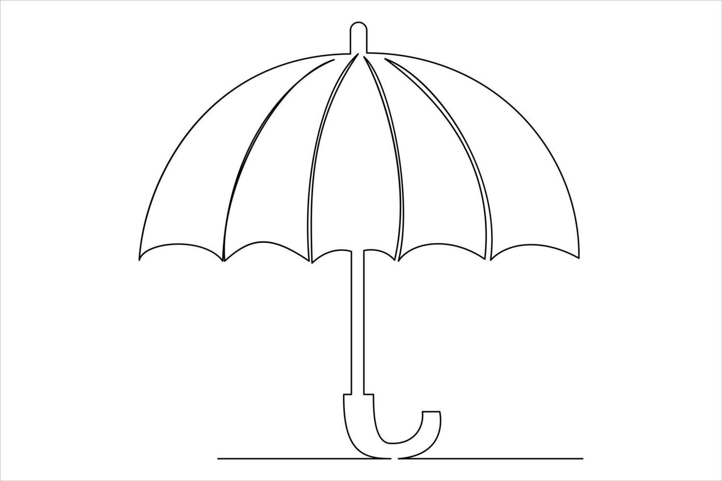 kontinuerlig enda linje teckning av paraply abstrakt paraply linje konst illustration vektor
