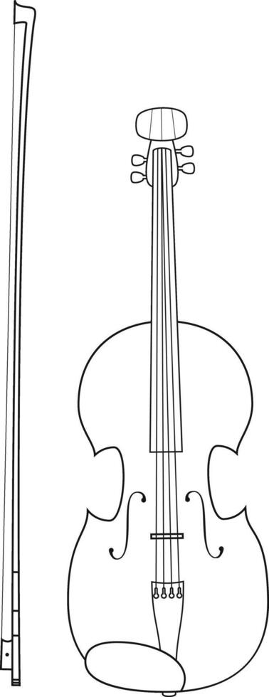 lätt färg tecknad serie illustration av en fiol isolerat på vit bakgrund vektor