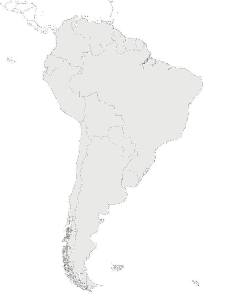 tom politisk söder Amerika Karta illustration isolerat i vit bakgrund. redigerbar och klart märkt skikten. vektor