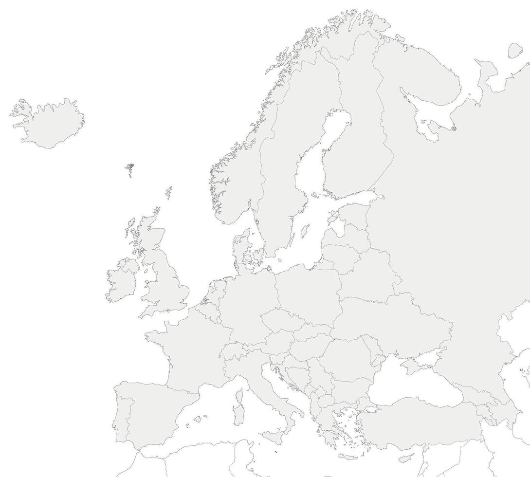 politisch Europa Karte Illustration isoliert im Weiß Hintergrund. editierbar und deutlich beschriftet Lagen. vektor