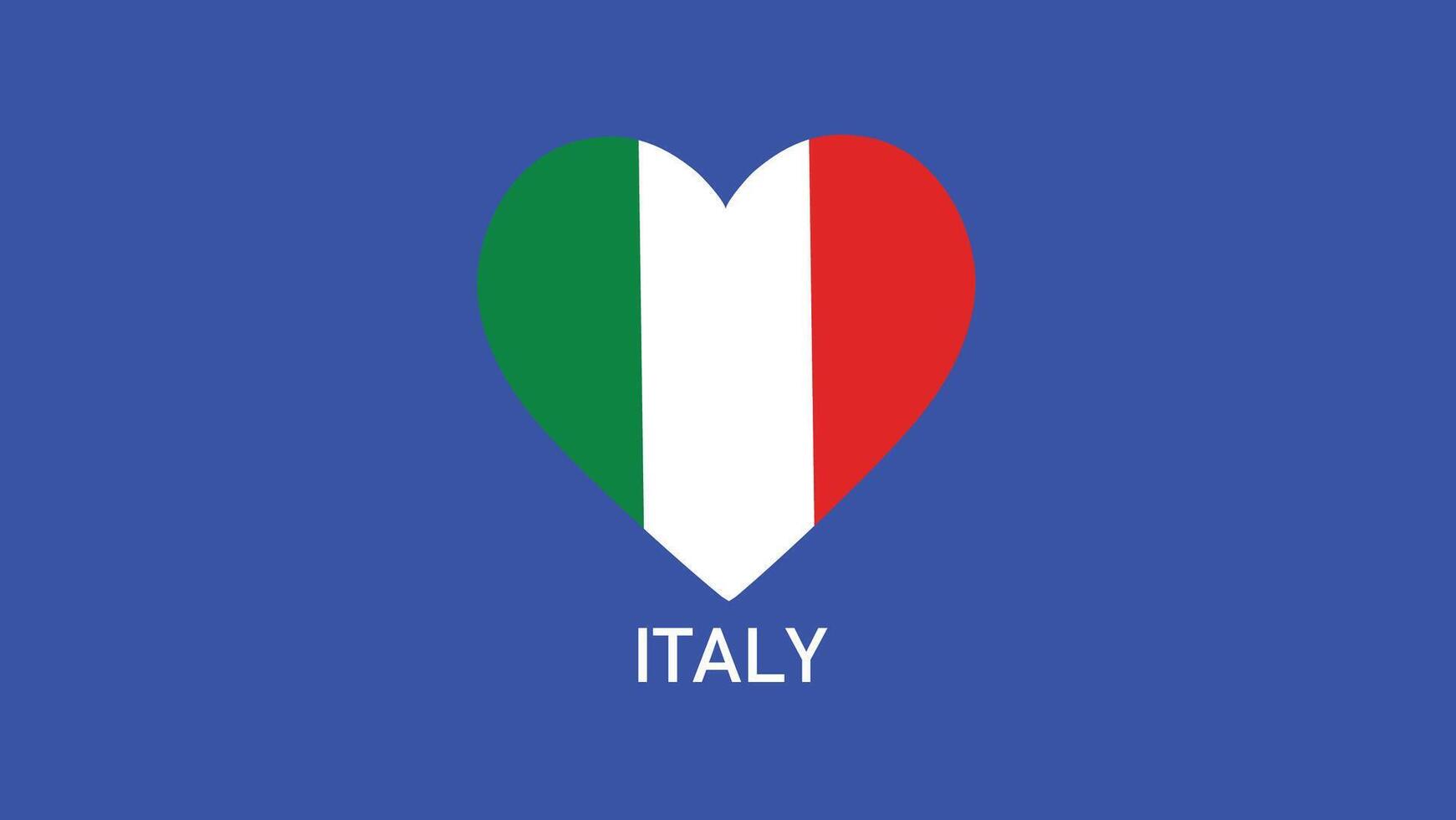 Italien Flagge Herz Teams europäisch Nationen 2024 abstrakt Länder europäisch Deutschland Fußball Symbol Logo Design Illustration vektor