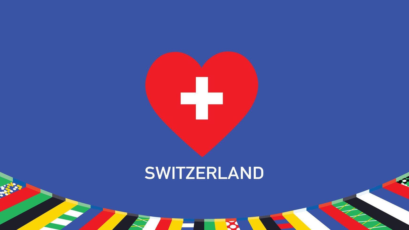 Schweiz Emblem Herz Teams europäisch Nationen 2024 Symbol abstrakt Länder europäisch Deutschland Fußball Logo Design Illustration vektor
