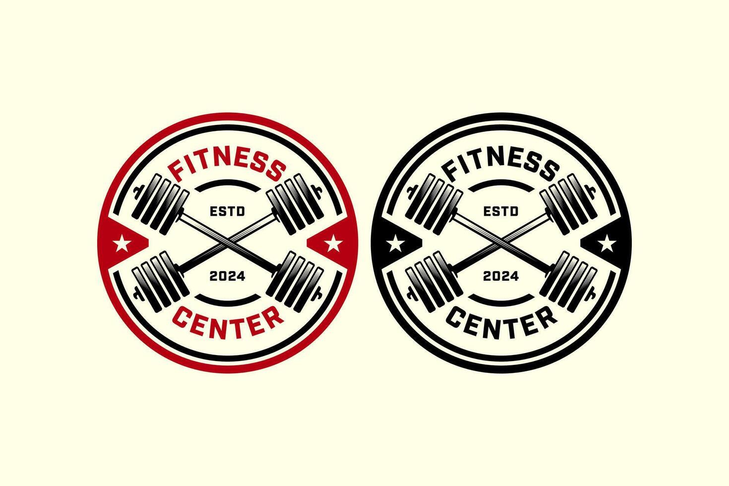 Kreuz Hantel Logo Design zum Bodybuilding, Kraftdreikampf, Gewichtheben, Fitness und Fitnessstudio Verein vektor