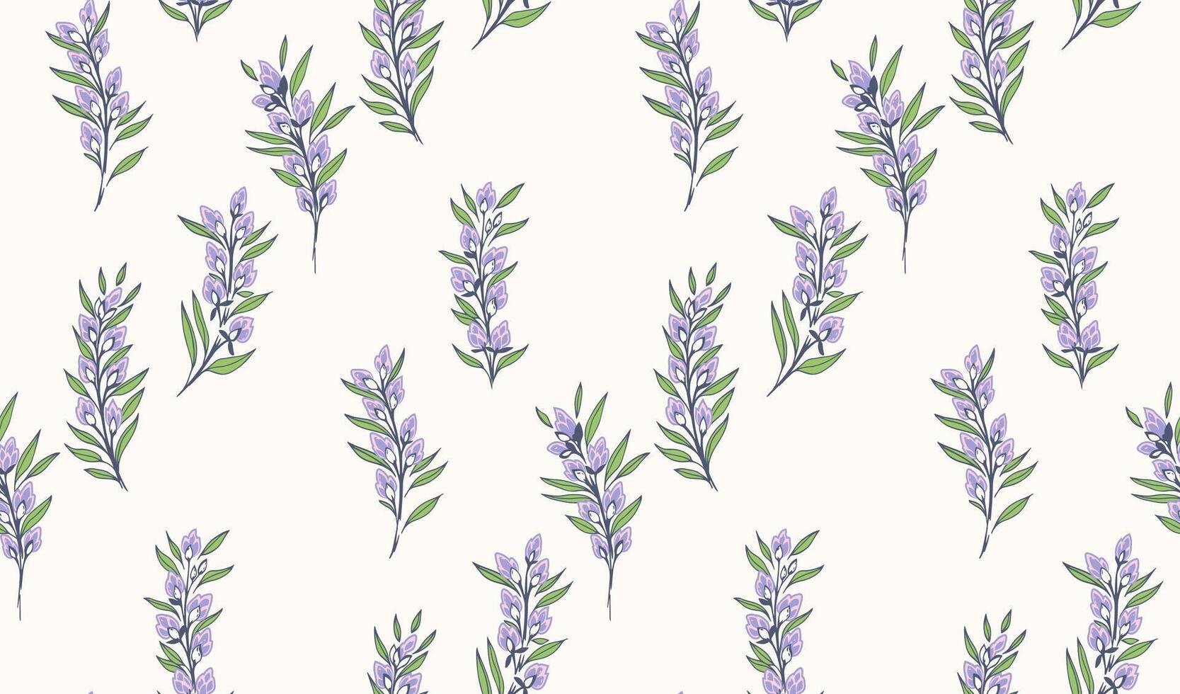 abstrakt, konstnärlig grenar med mycket liten blommor knoppar, ditsy och små löv spridd slumpvis i en sömlös mönster. kreativ vild blommig stjälkar utskrift på en ljus bakgrund. hand teckning. vektor