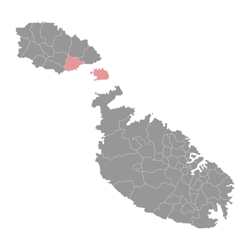 ghajnsielem distrikt Karta, administrativ division av malta. illustration. vektor