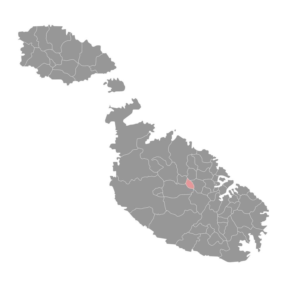 balzan distrikt Karta, administrativ division av malta. illustration. vektor