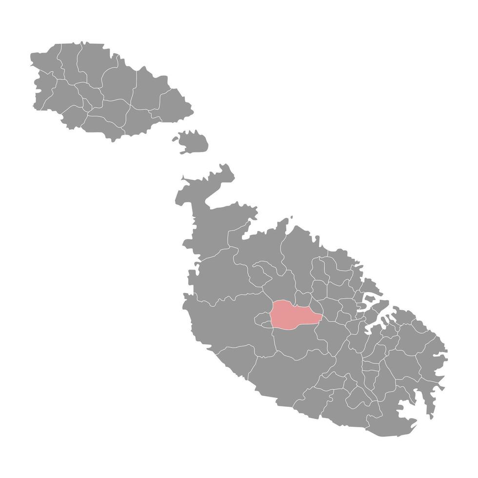 attard distrikt Karta, administrativ division av malta. illustration. vektor
