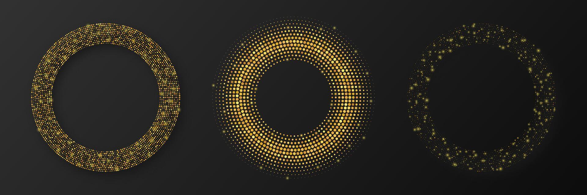 abstrakt Gold glühend Halbton gepunktet Hintergrund vektor