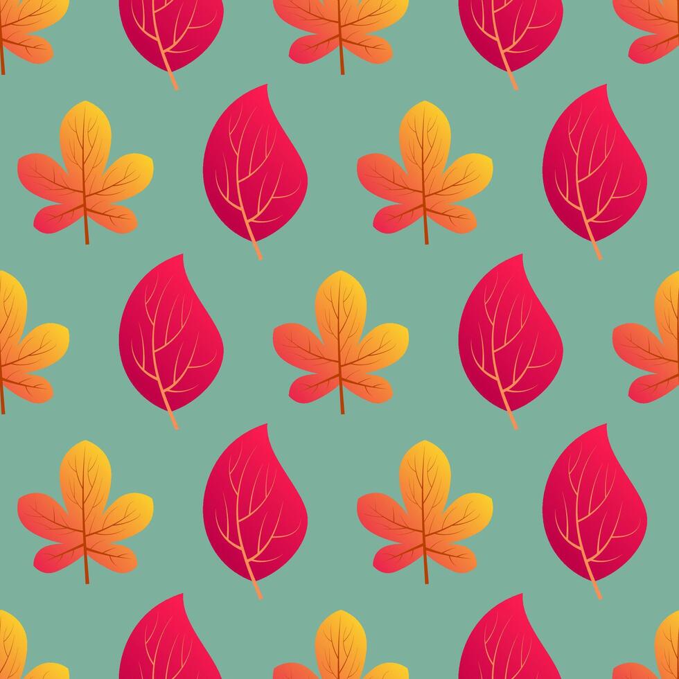 Herbst nahtlos Hintergrund mit bunt Blätter. Design zum fallen Jahreszeit Poster, Verpackung Papiere und Ferien Dekorationen. Illustration vektor