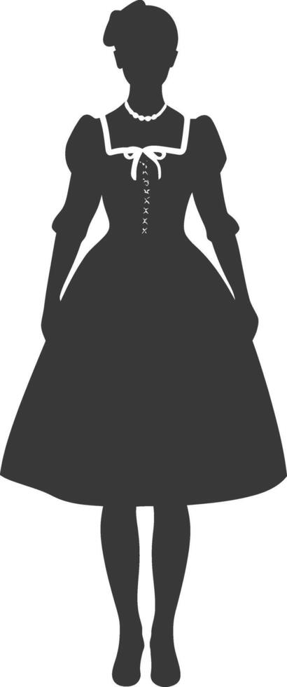 Silhouette unabhängig Deutschland Frauen tragen dirndl schwarz Farbe nur vektor