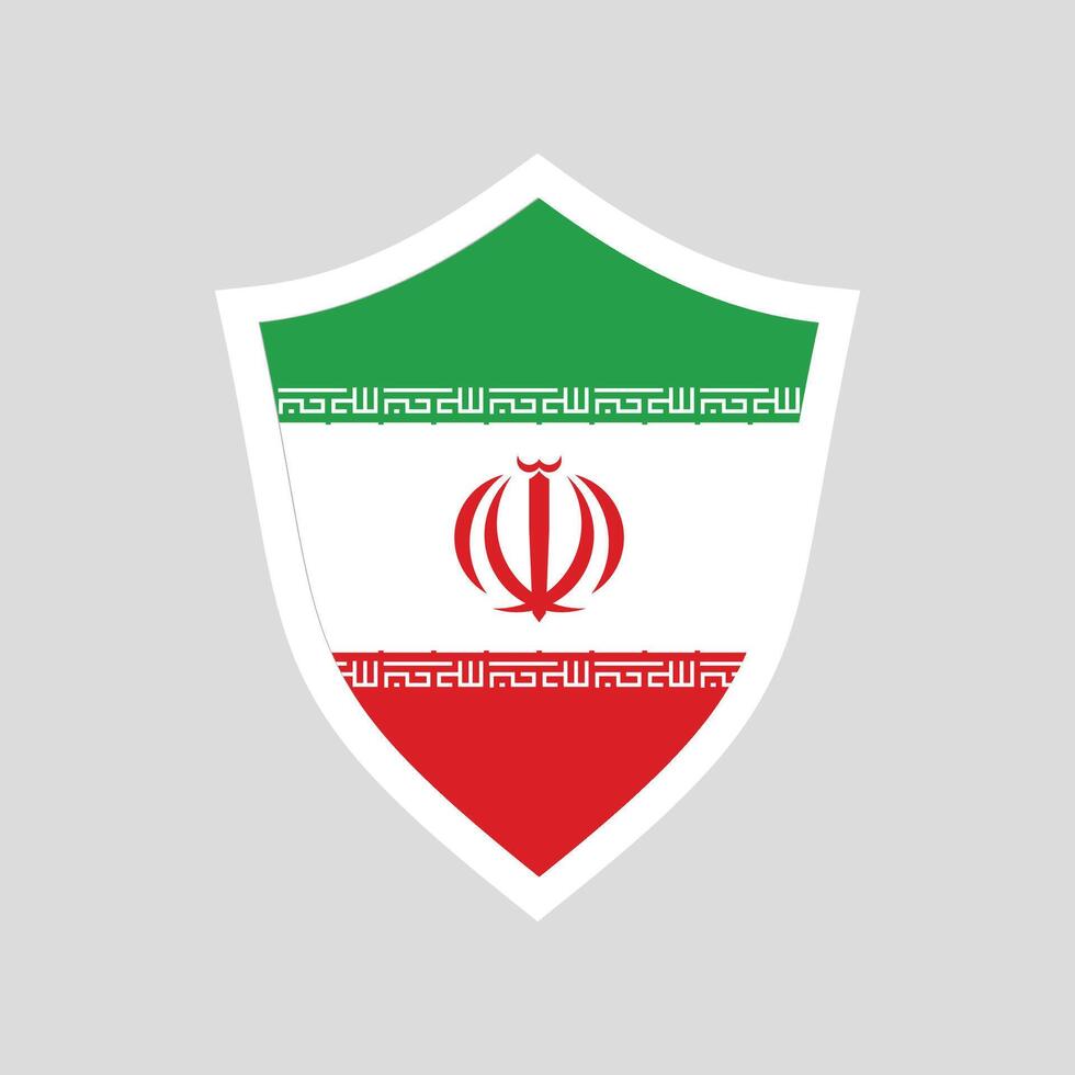 iran flagga i skydda form ram vektor