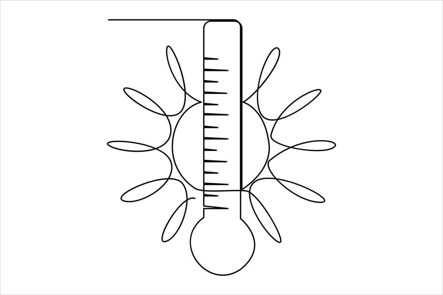 kontinuierlich einer Linie Zeichnung Sonne Kunst Sommer- Sonne Kontur Linie Zeichen Linie Kunst Illustration vektor