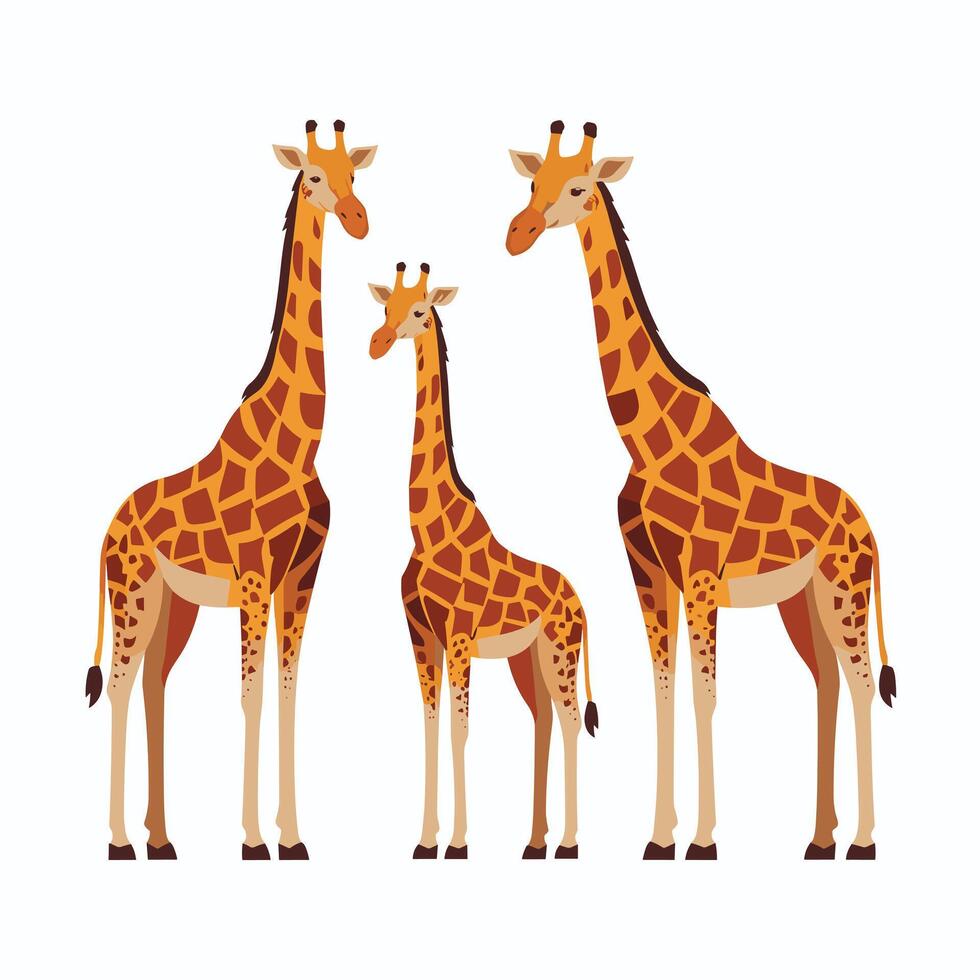 süß Giraffe Tier isoliert eben Illustration Weiß Hintergrund vektor