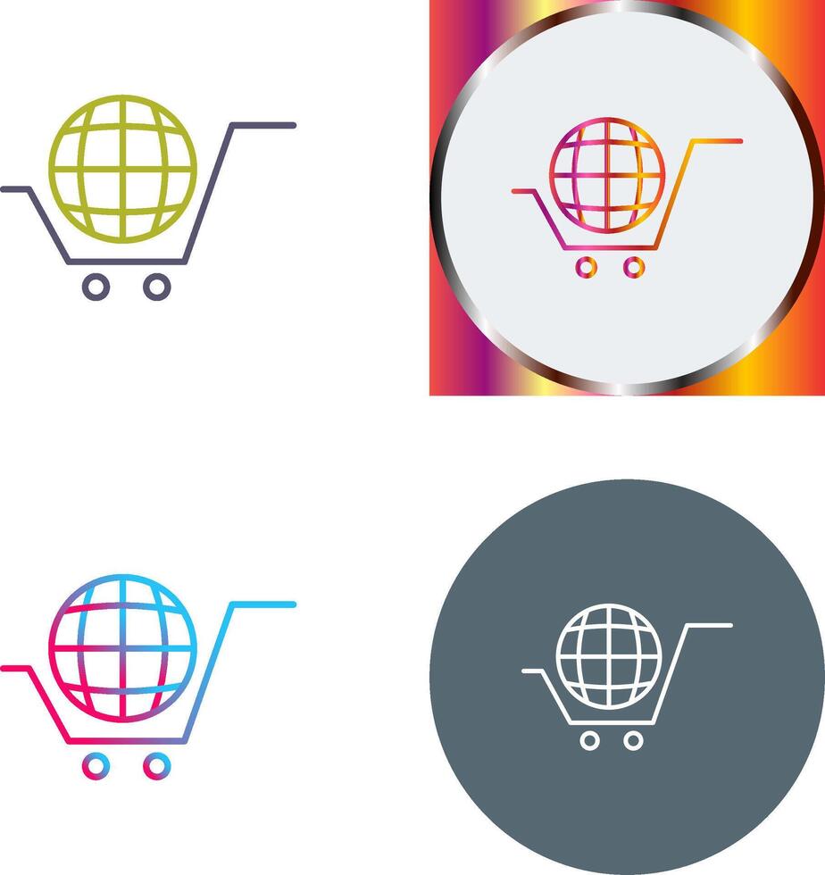 global Einkaufen Symbol Design vektor