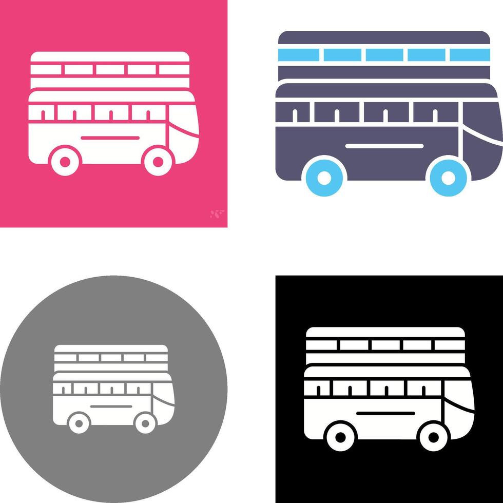 dubbel- buss ikon design vektor