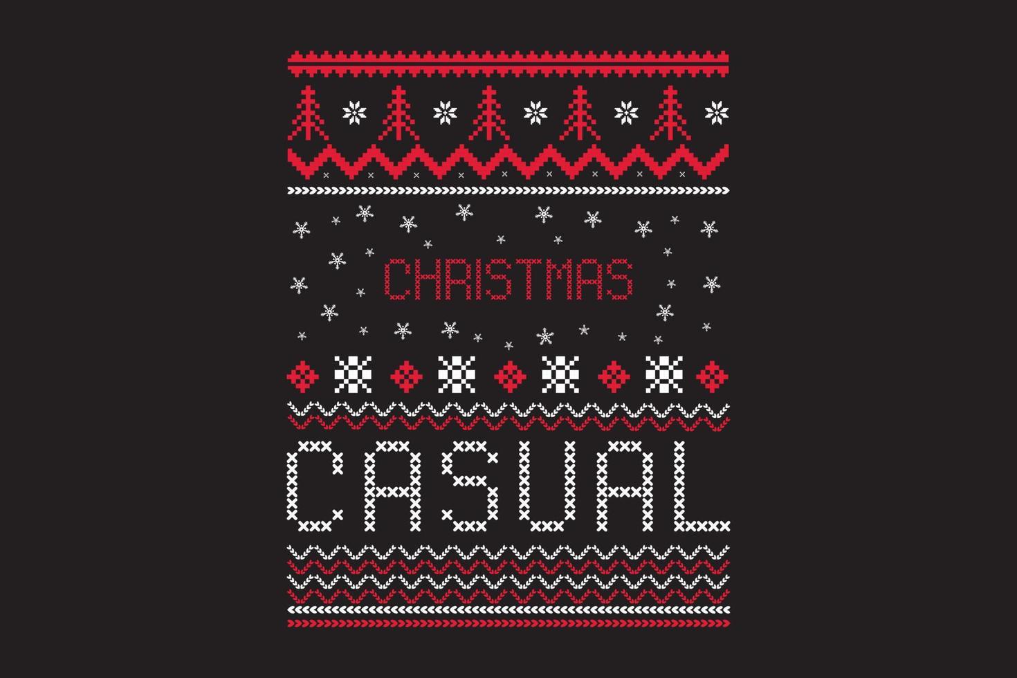 christmas casual ful tröja t-shirt mall vektor